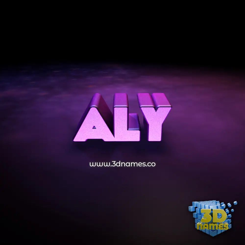 aly in Big Purple style - 3D name wallpaper