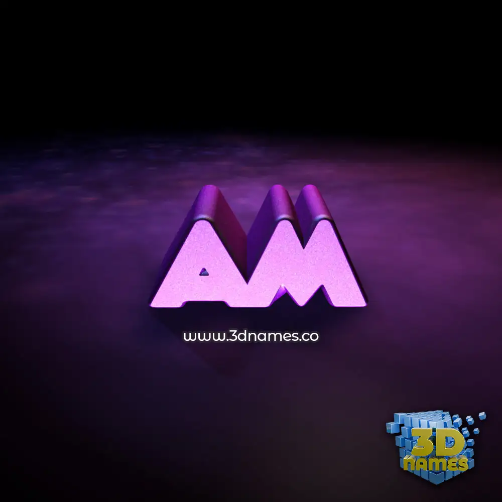 am in Big Purple style - 3D name wallpaper