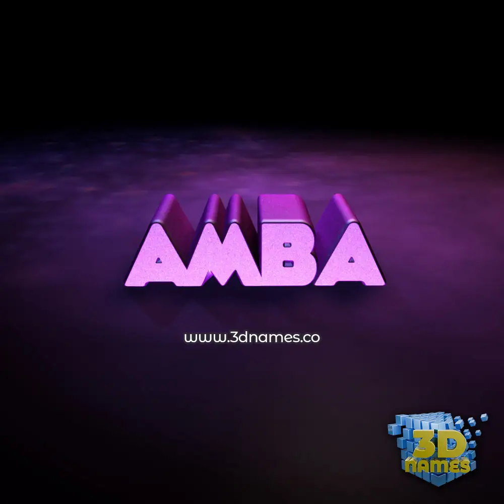 amba in Big Purple style - 3D name wallpaper