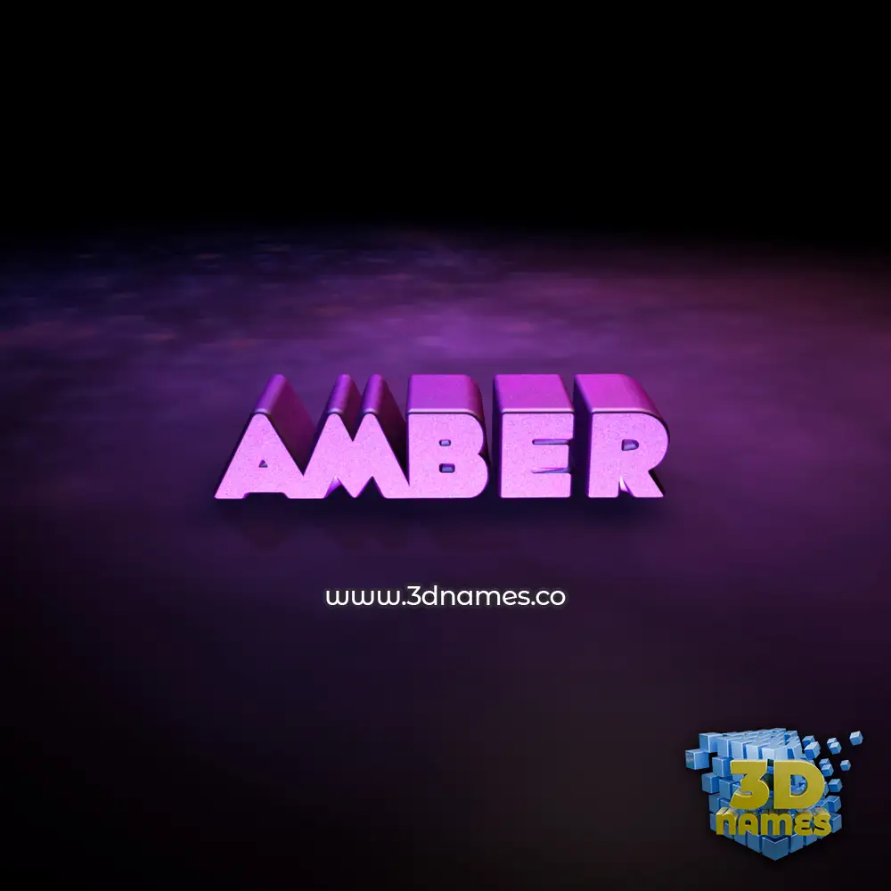amber in Big Purple style - 3D name wallpaper