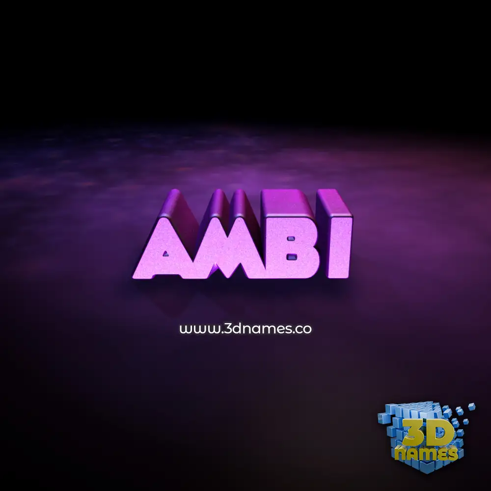 ambi in Big Purple style - 3D name wallpaper