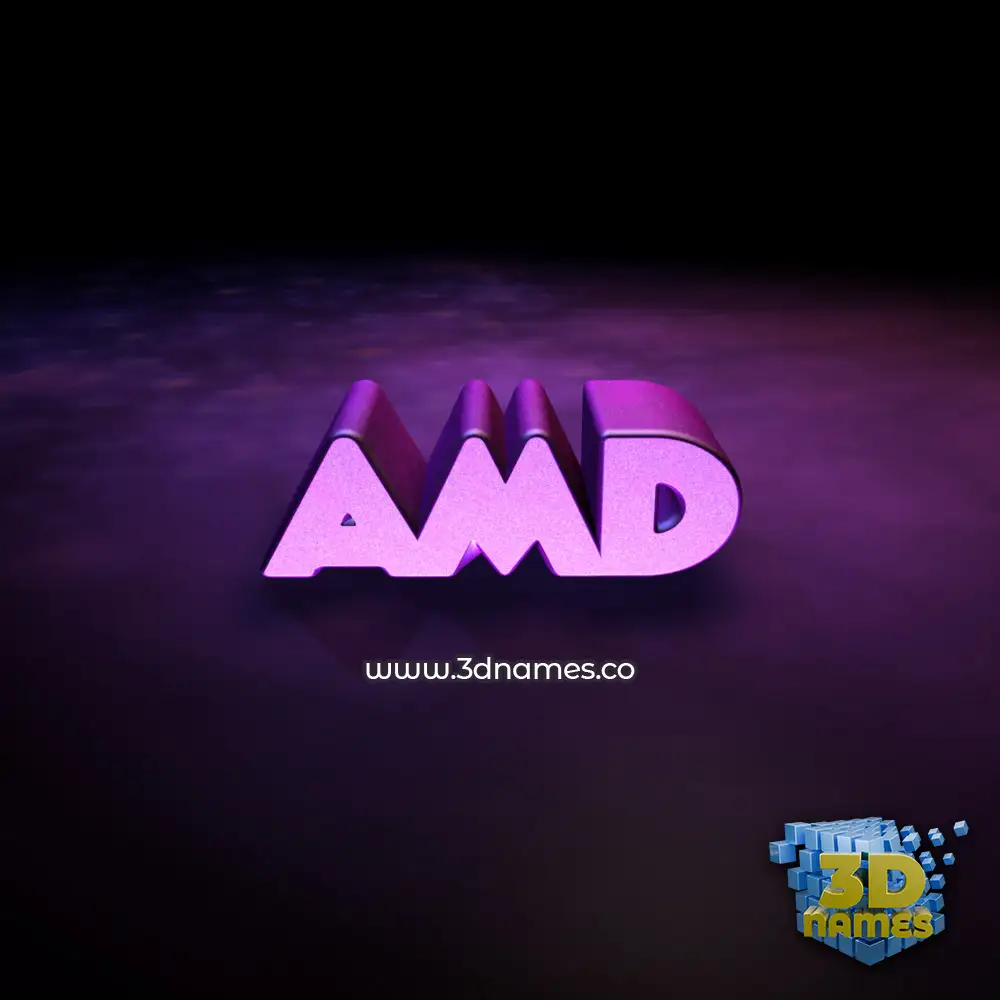 amd in Big Purple style - 3D name wallpaper