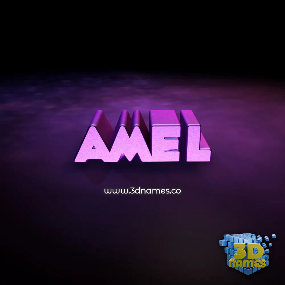 amel in Big Purple style - 3D name wallpaper