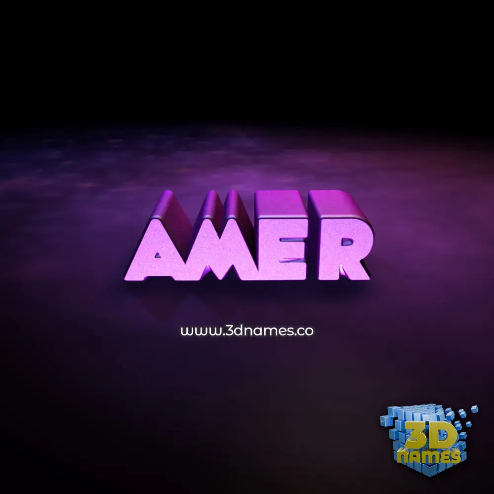 amer in Big Purple style - 3D name wallpaper