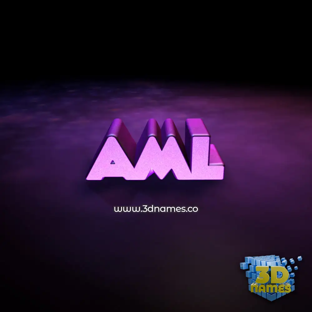 aml in Big Purple style - 3D name wallpaper
