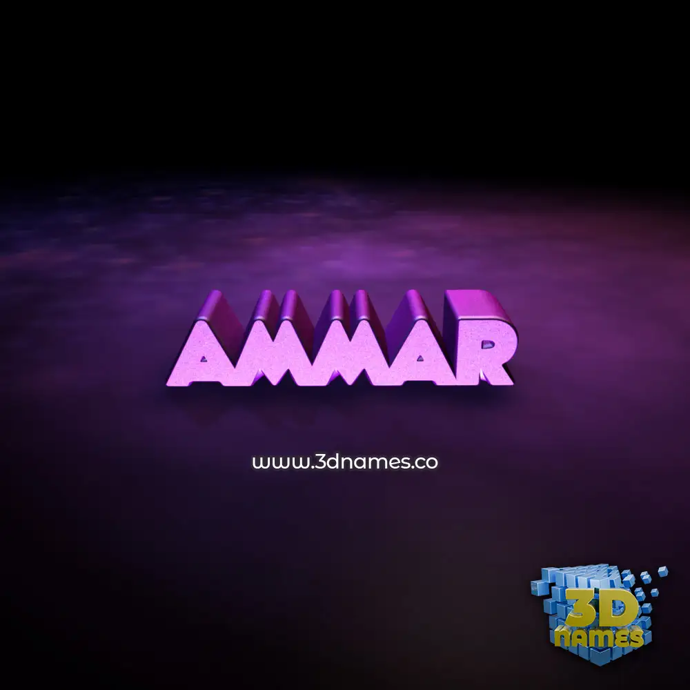 ammar in Big Purple style - 3D name wallpaper