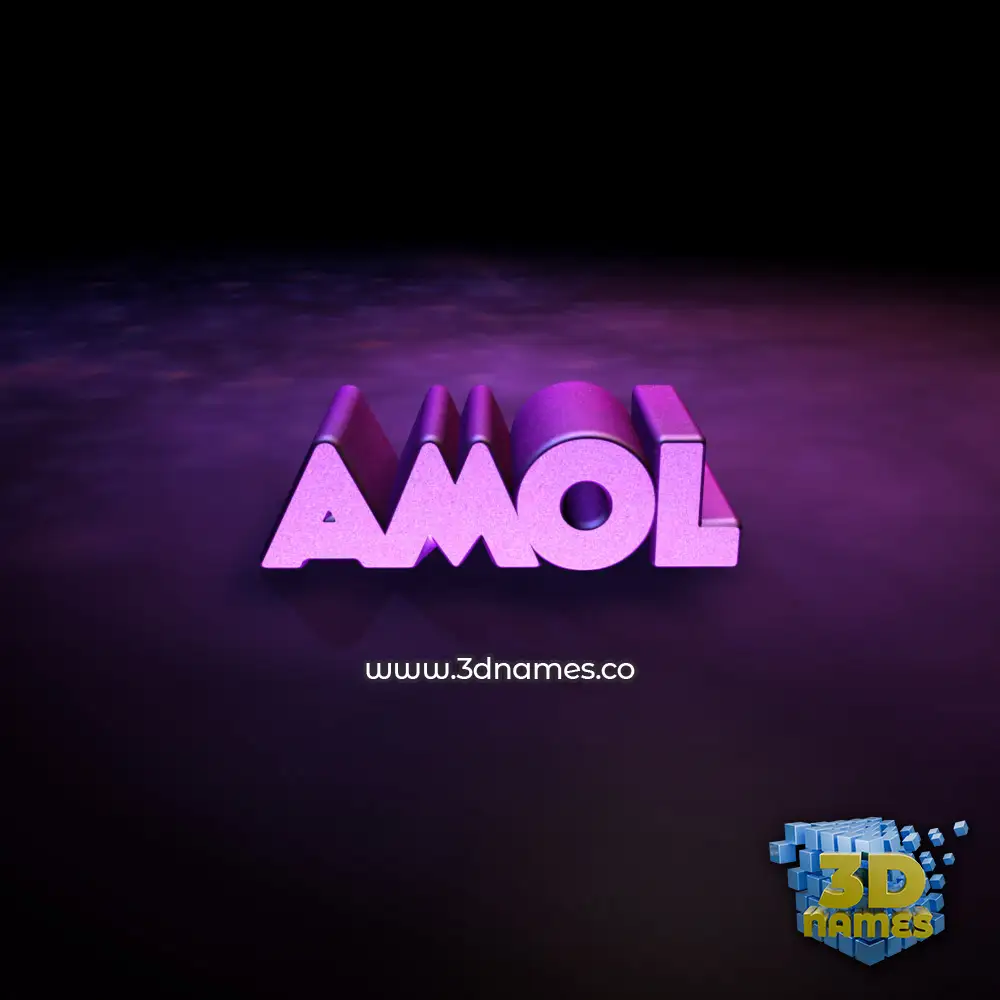 amol in Big Purple style - 3D name wallpaper