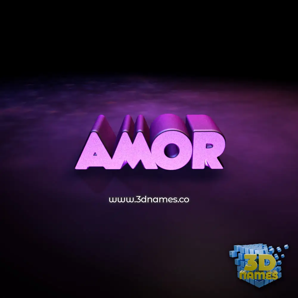 amor in Big Purple style - 3D name wallpaper