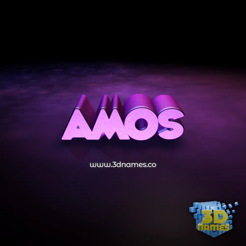 amos in Big Purple style - 3D name wallpaper
