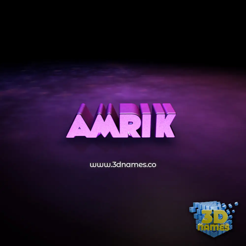 amrik in Big Purple style - 3D name wallpaper