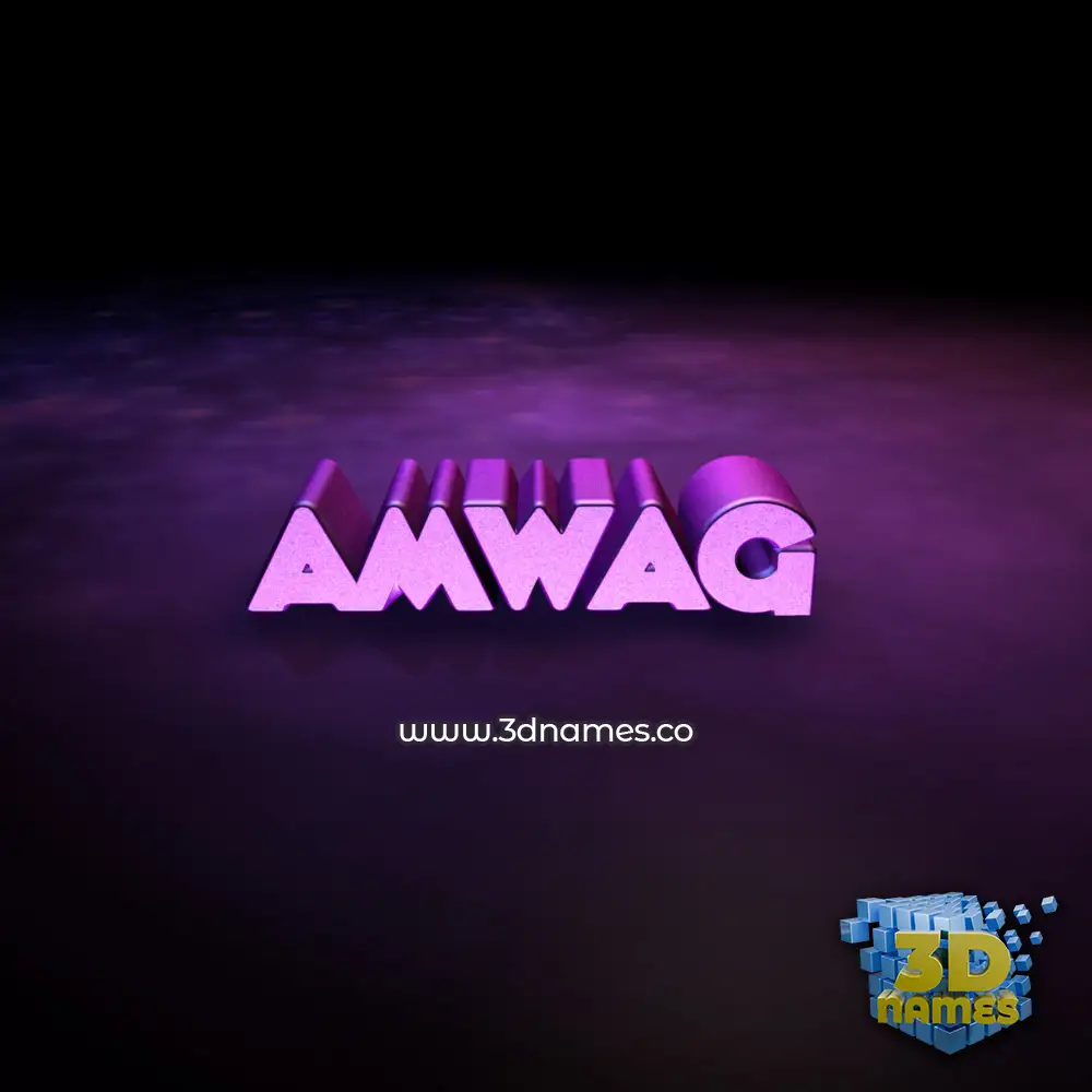 amwag in Big Purple style - 3D name wallpaper