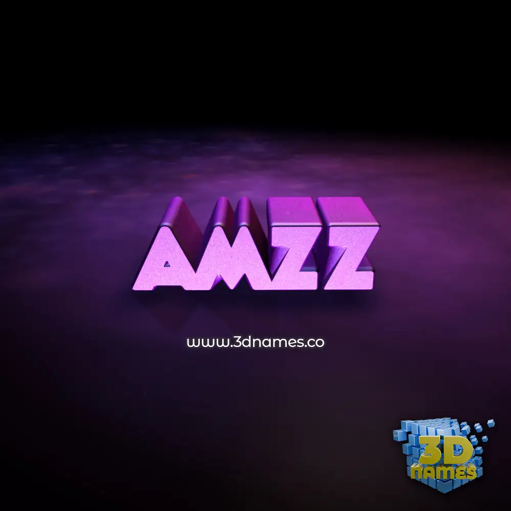 amzz in Big Purple style - 3D name wallpaper