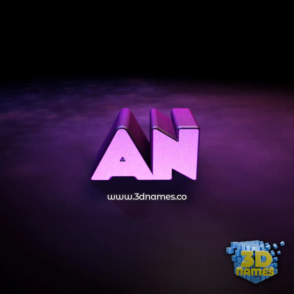 an in Big Purple style - 3D name wallpaper