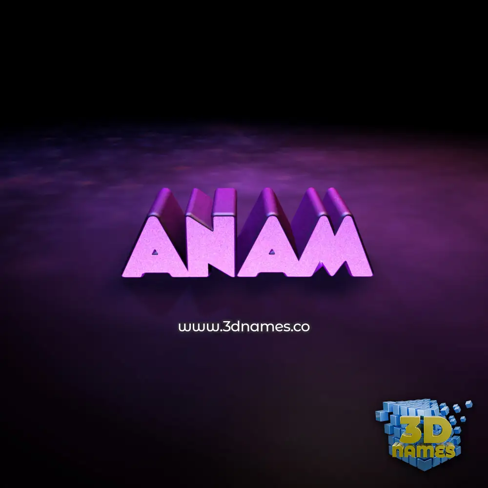 anam in Big Purple style - 3D name wallpaper