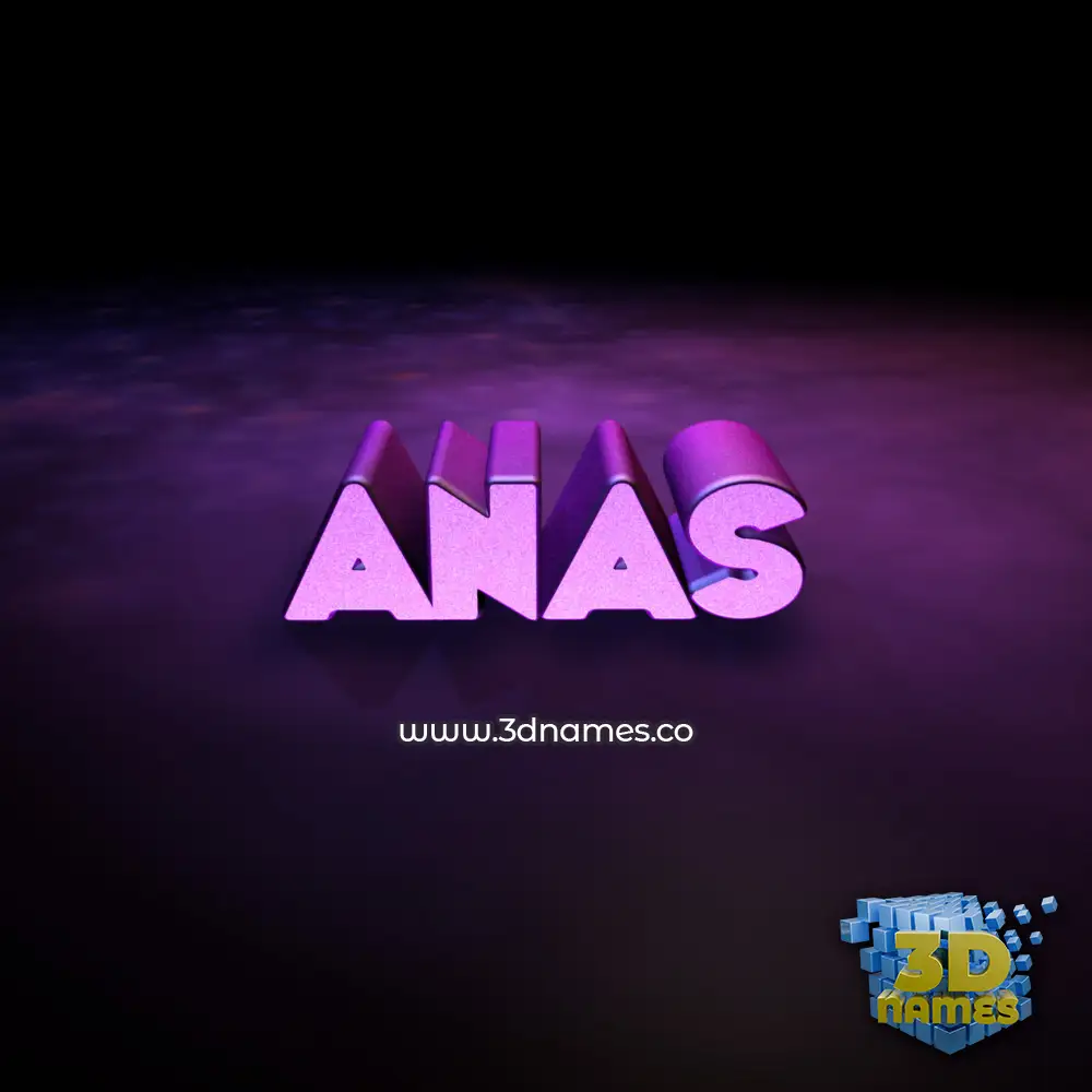 anas in Big Purple style - 3D name wallpaper