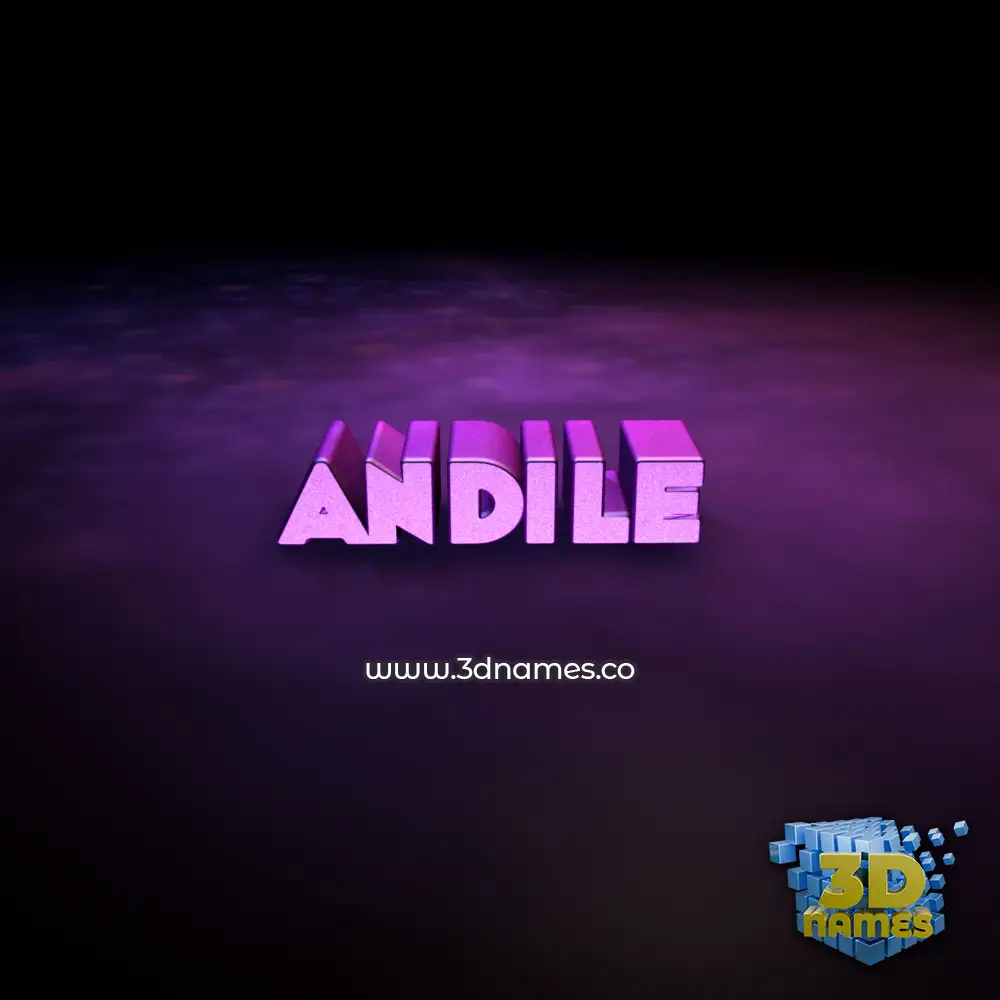 andile in Big Purple style - 3D name wallpaper