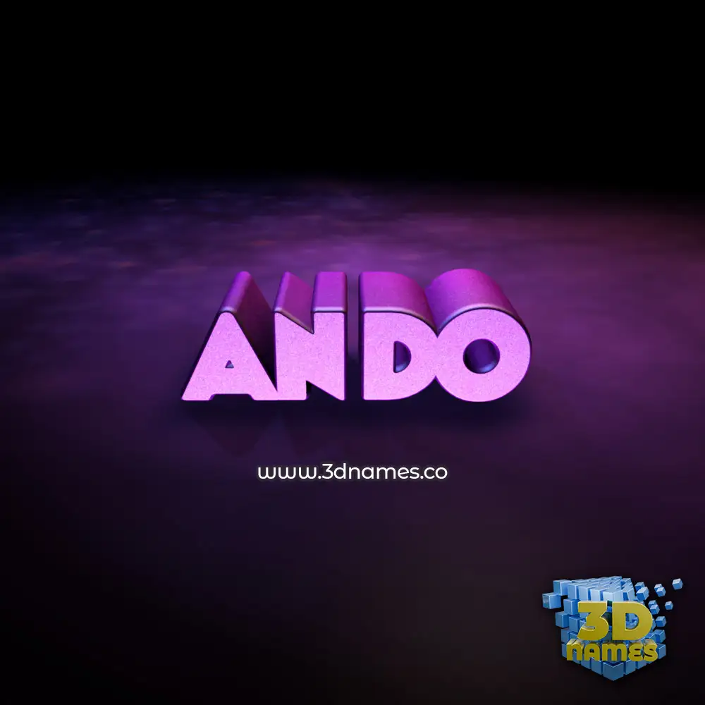 ando in Big Purple style - 3D name wallpaper