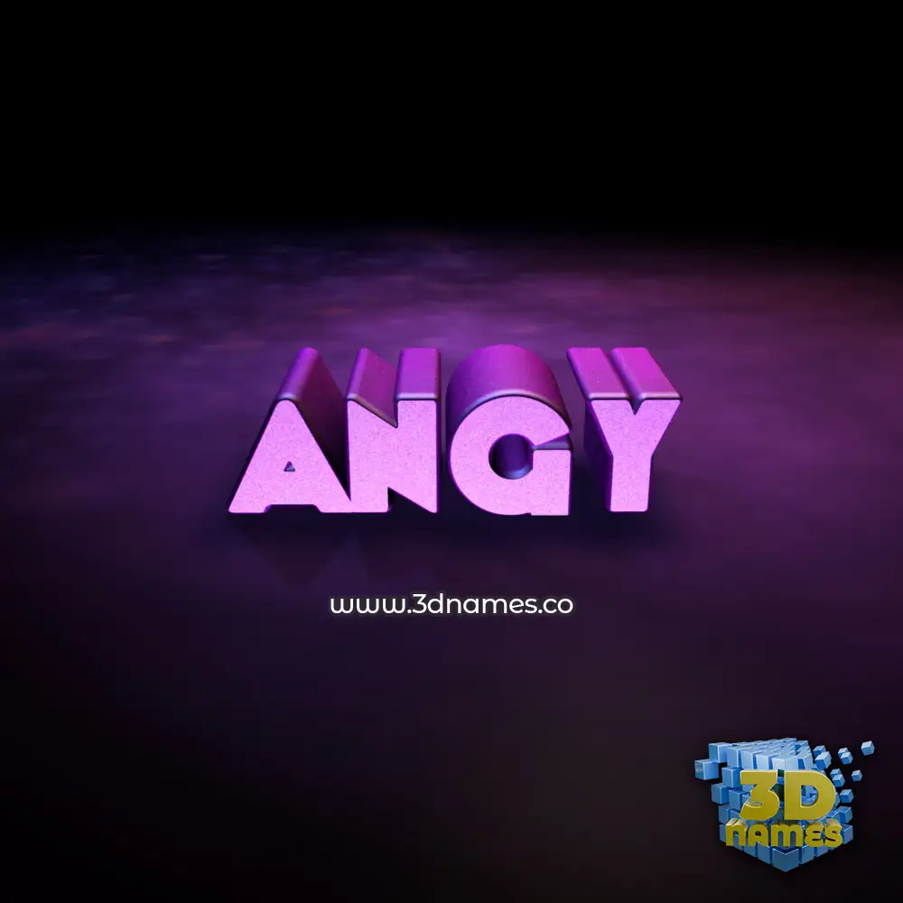 angy in Big Purple style - 3D name wallpaper