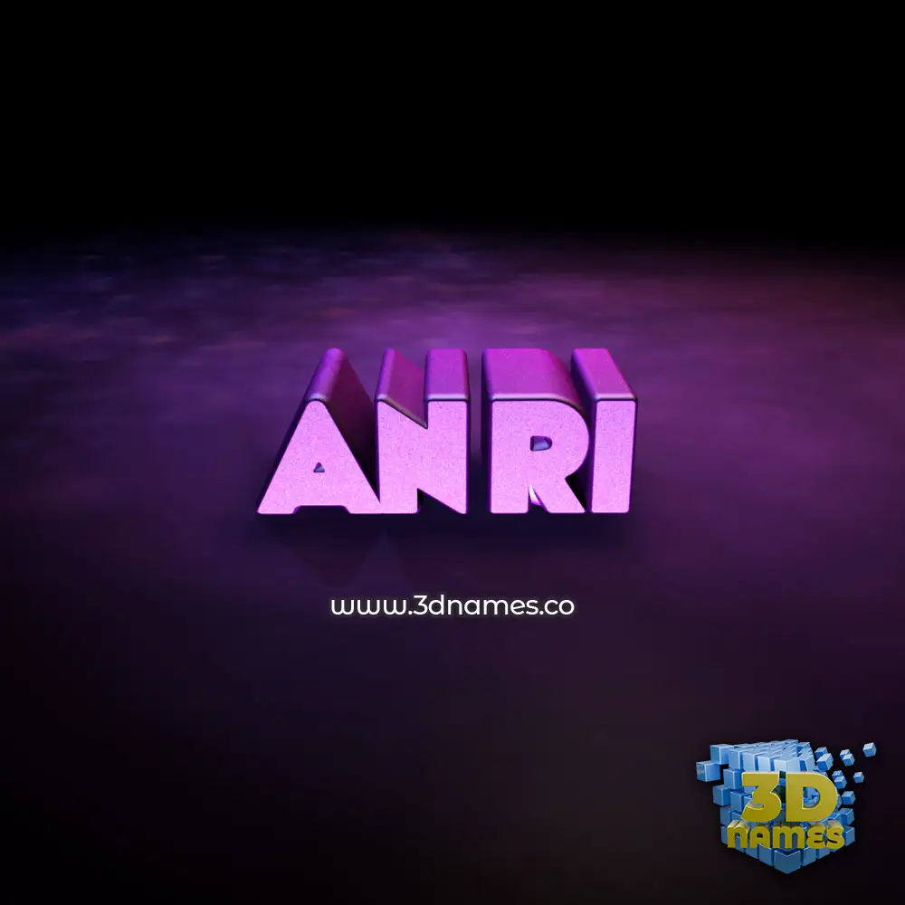 anri in Big Purple style - 3D name wallpaper
