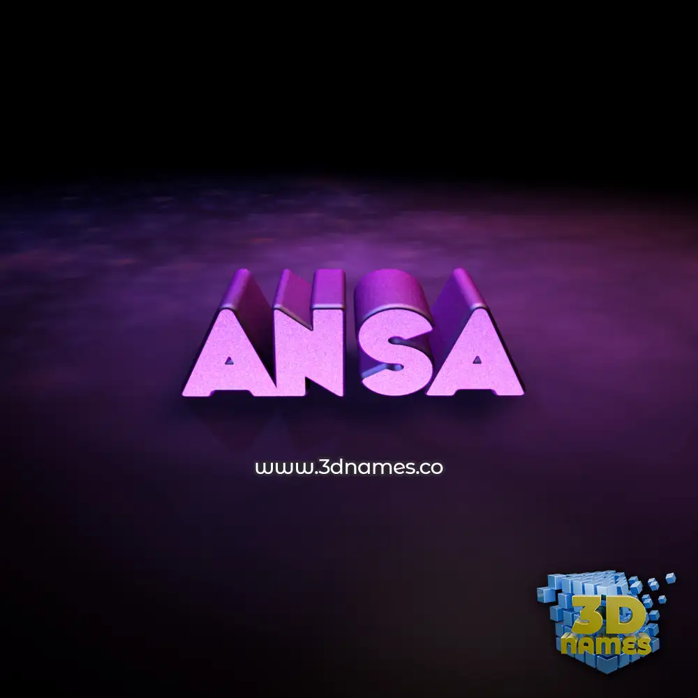 ansa in Big Purple style - 3D name wallpaper