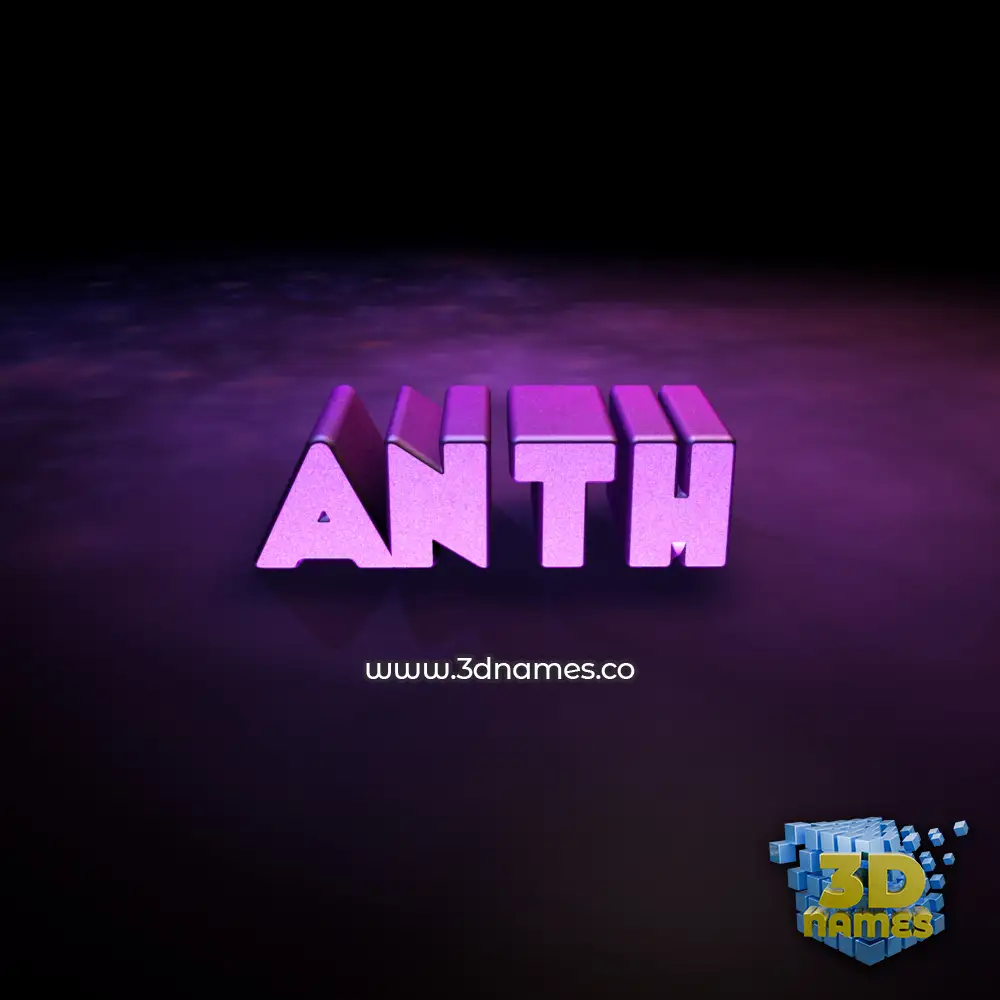 anth in Big Purple style - 3D name wallpaper