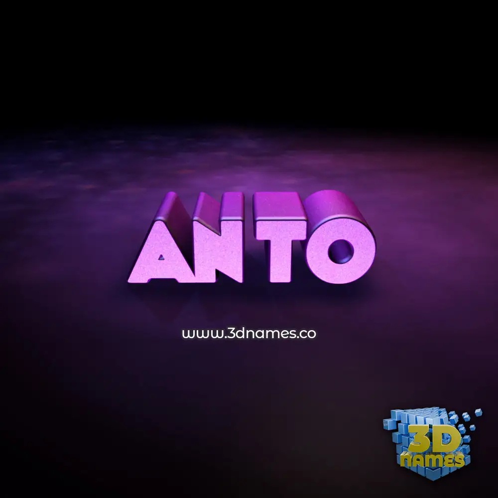 anto in Big Purple style - 3D name wallpaper