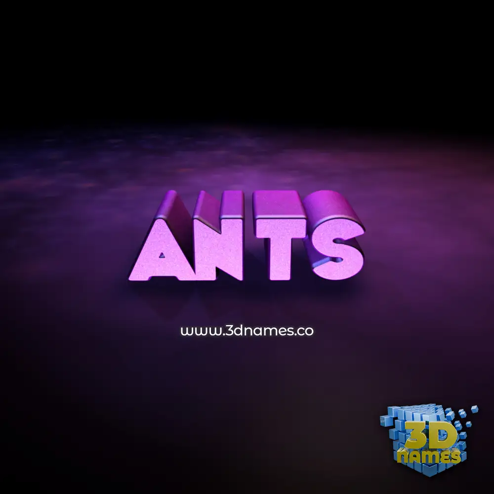 ants in Big Purple style - 3D name wallpaper