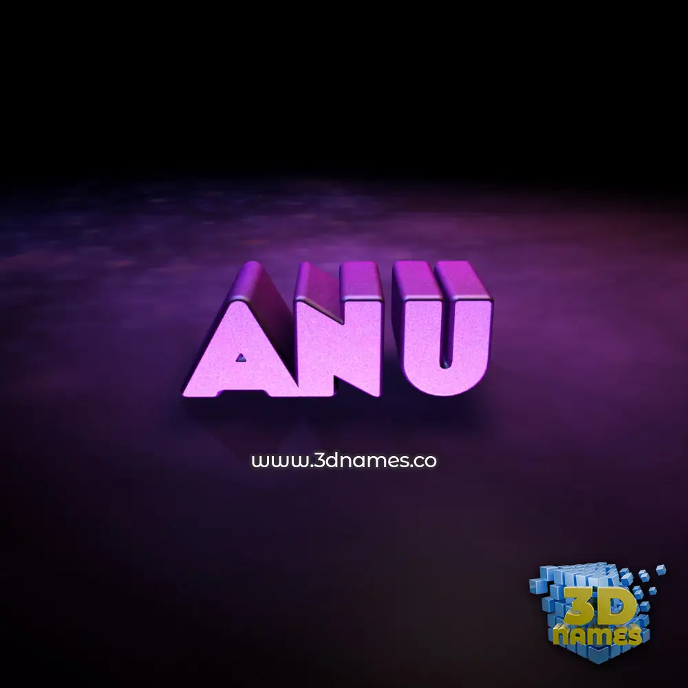 anu in Big Purple style - 3D name wallpaper