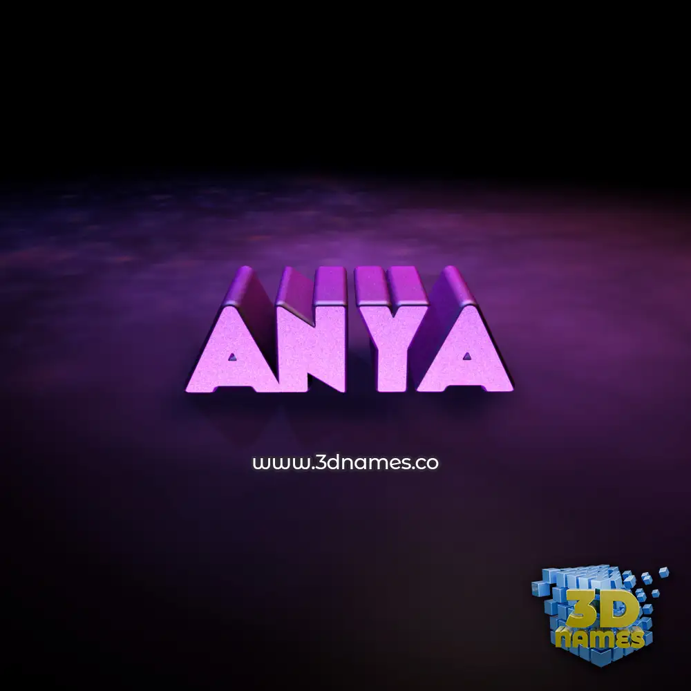 anya in Big Purple style - 3D name wallpaper