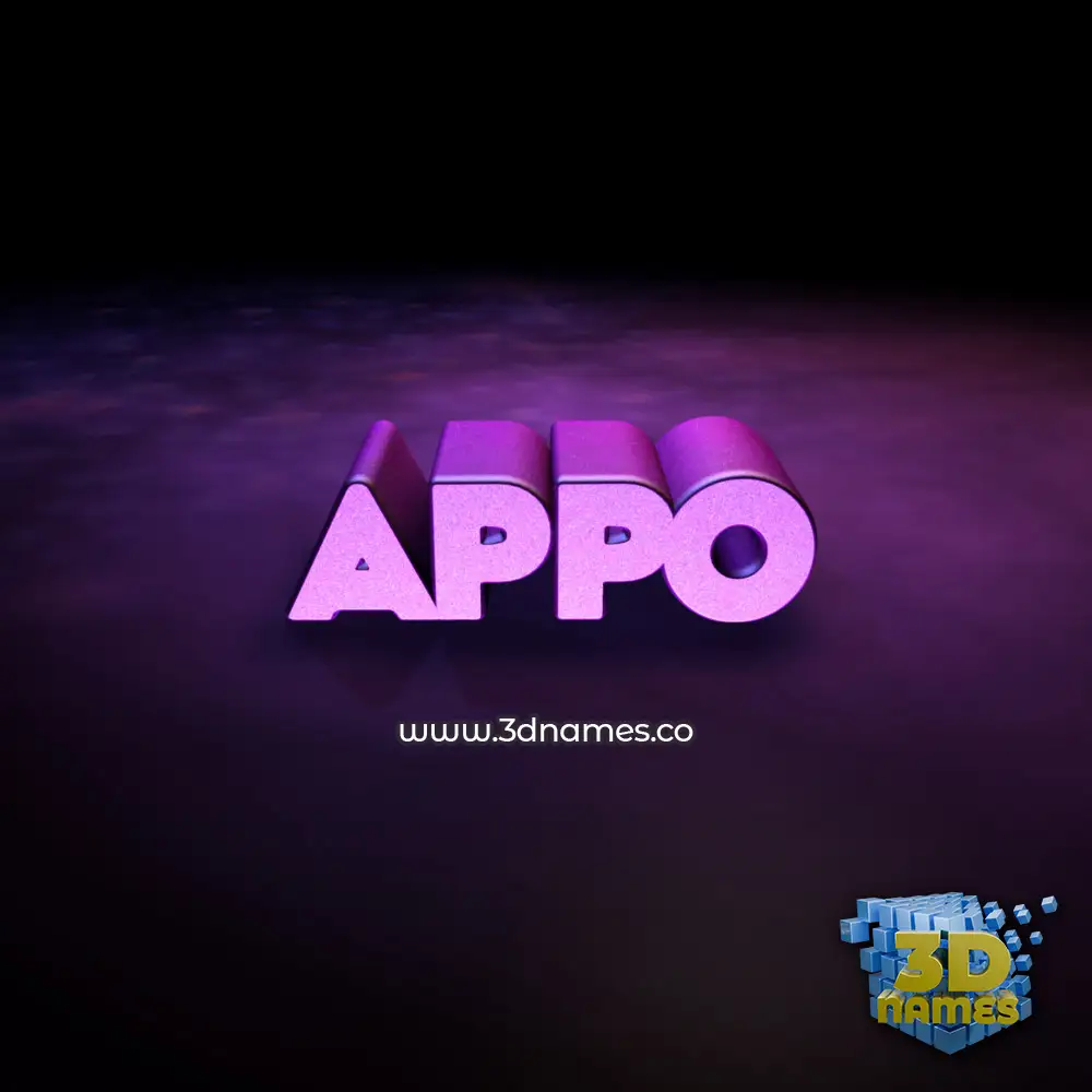 appo in Big Purple style - 3D name wallpaper