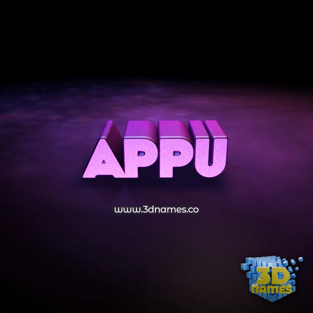 appu in Big Purple style - 3D name wallpaper