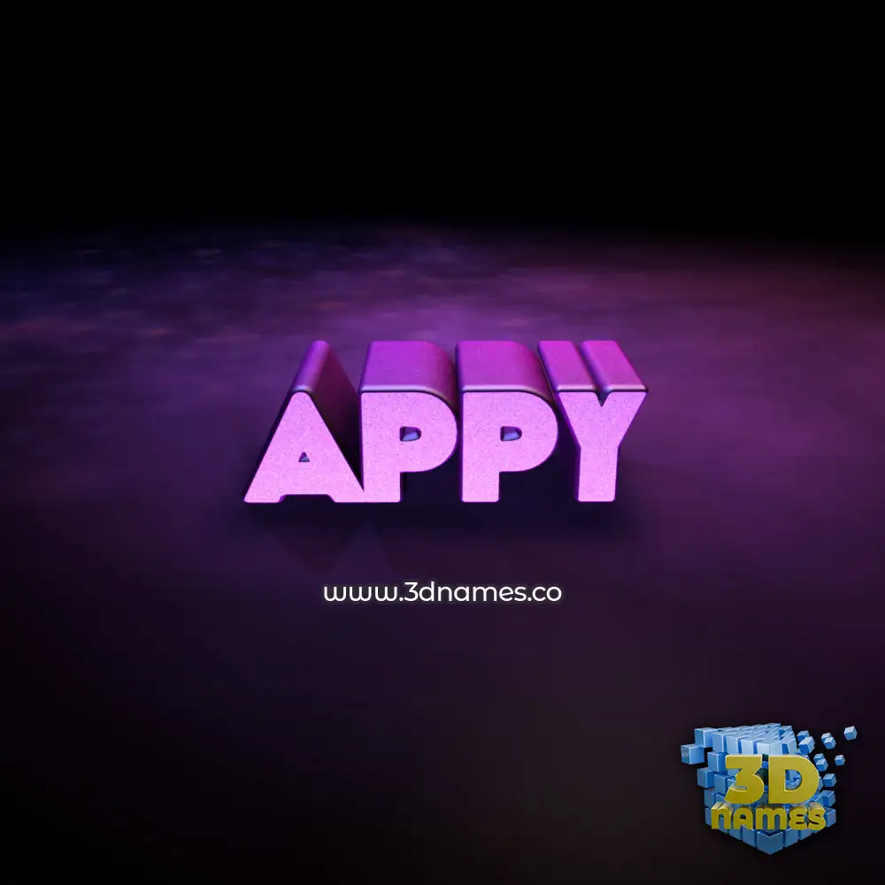 appy in Big Purple style - 3D name wallpaper