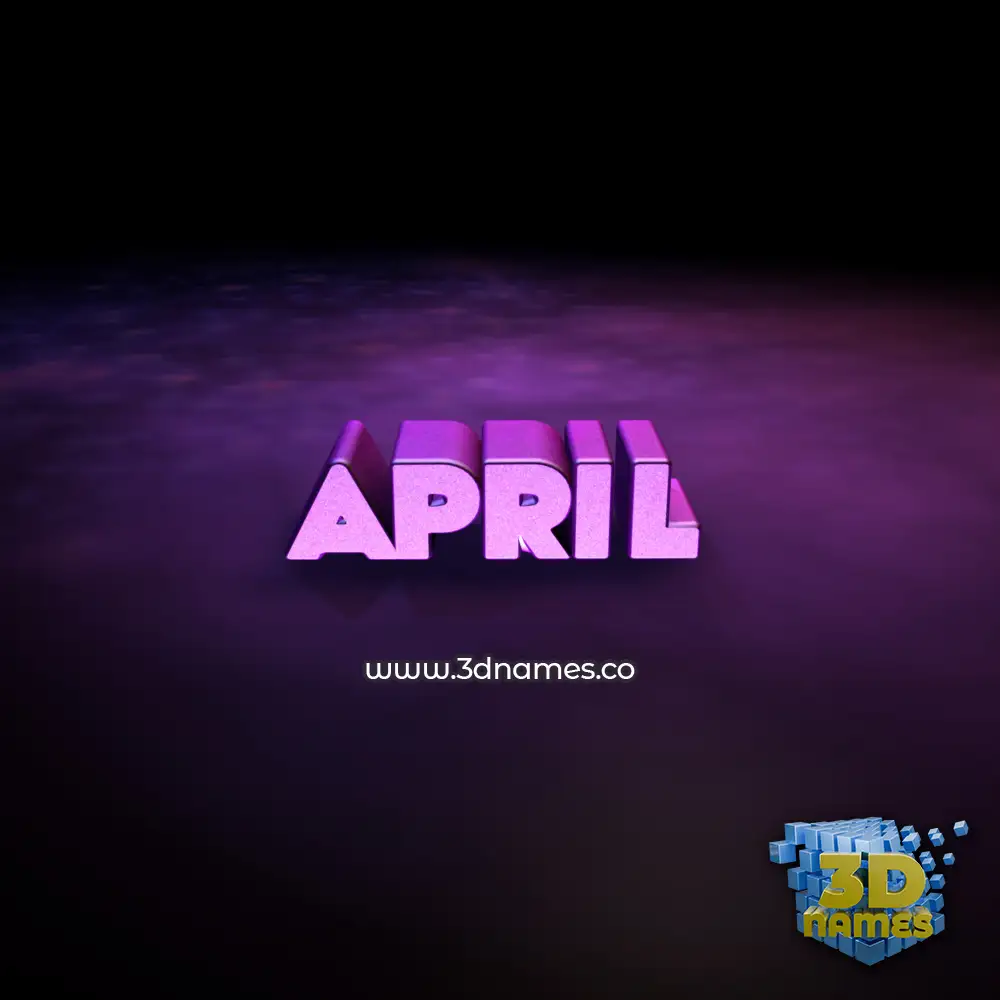 april in Big Purple style - 3D name wallpaper