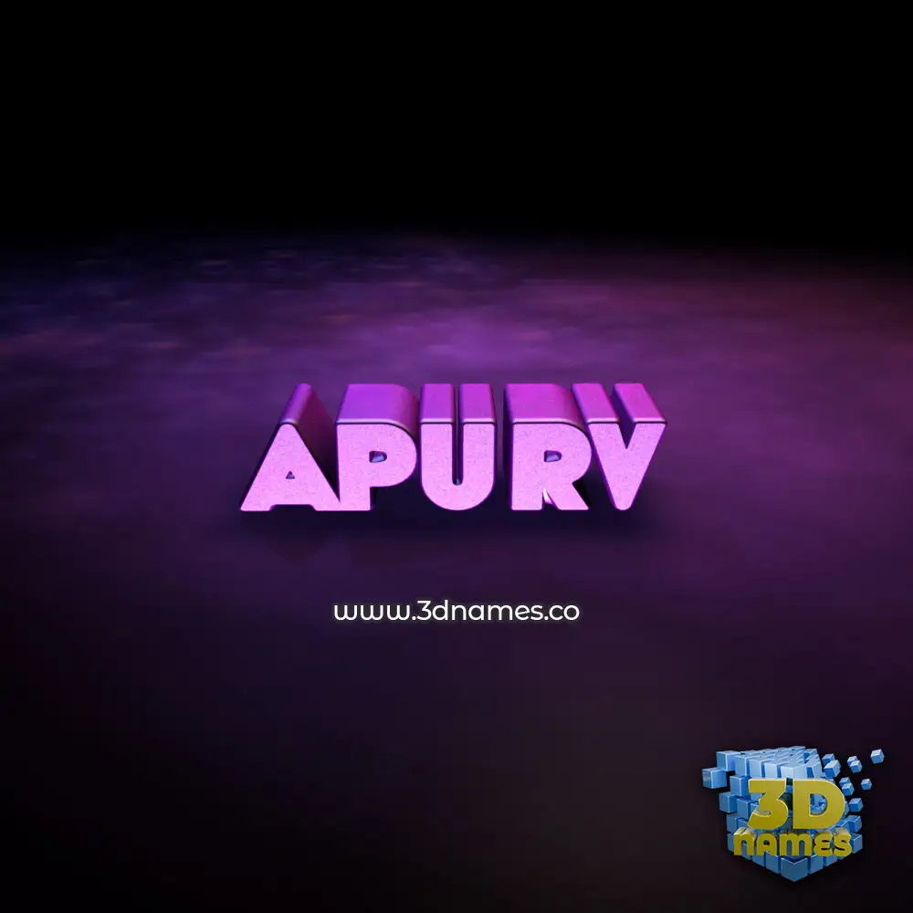 apurv in Big Purple style - 3D name wallpaper