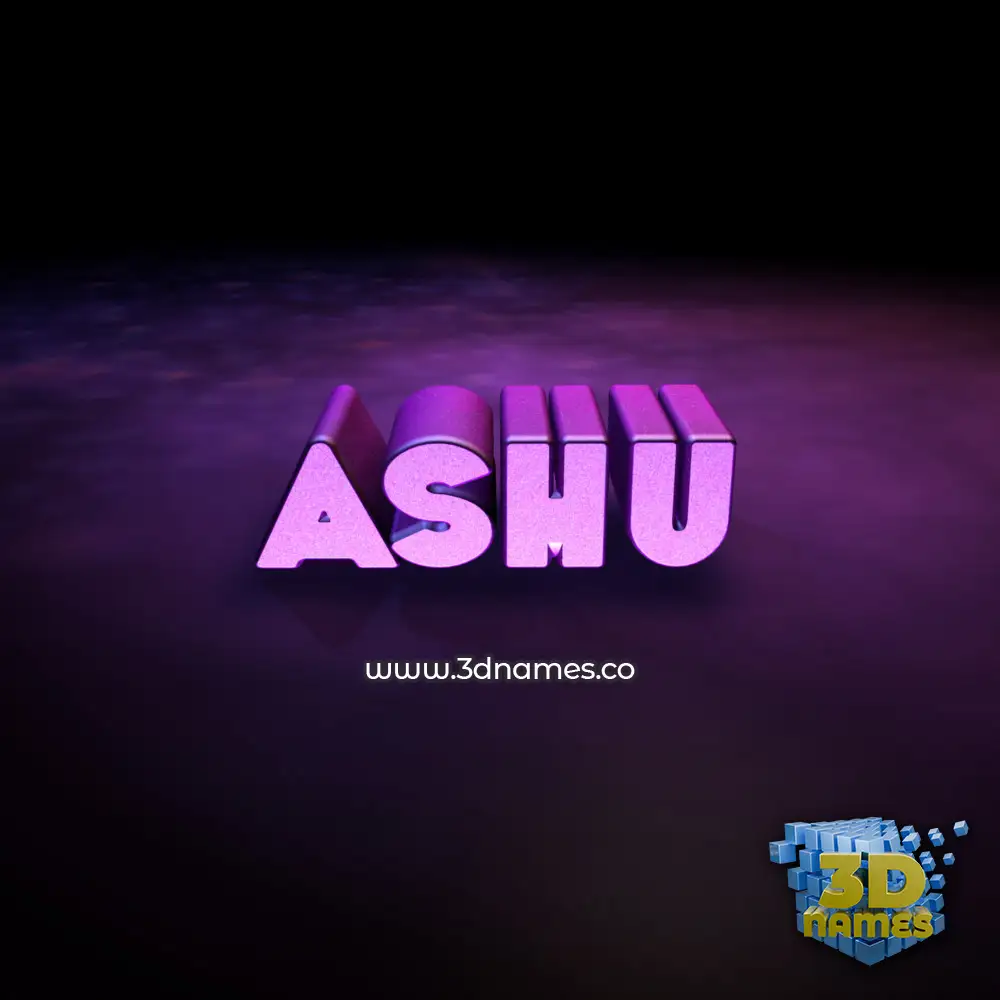 ashu in Big Purple style - 3D name wallpaper