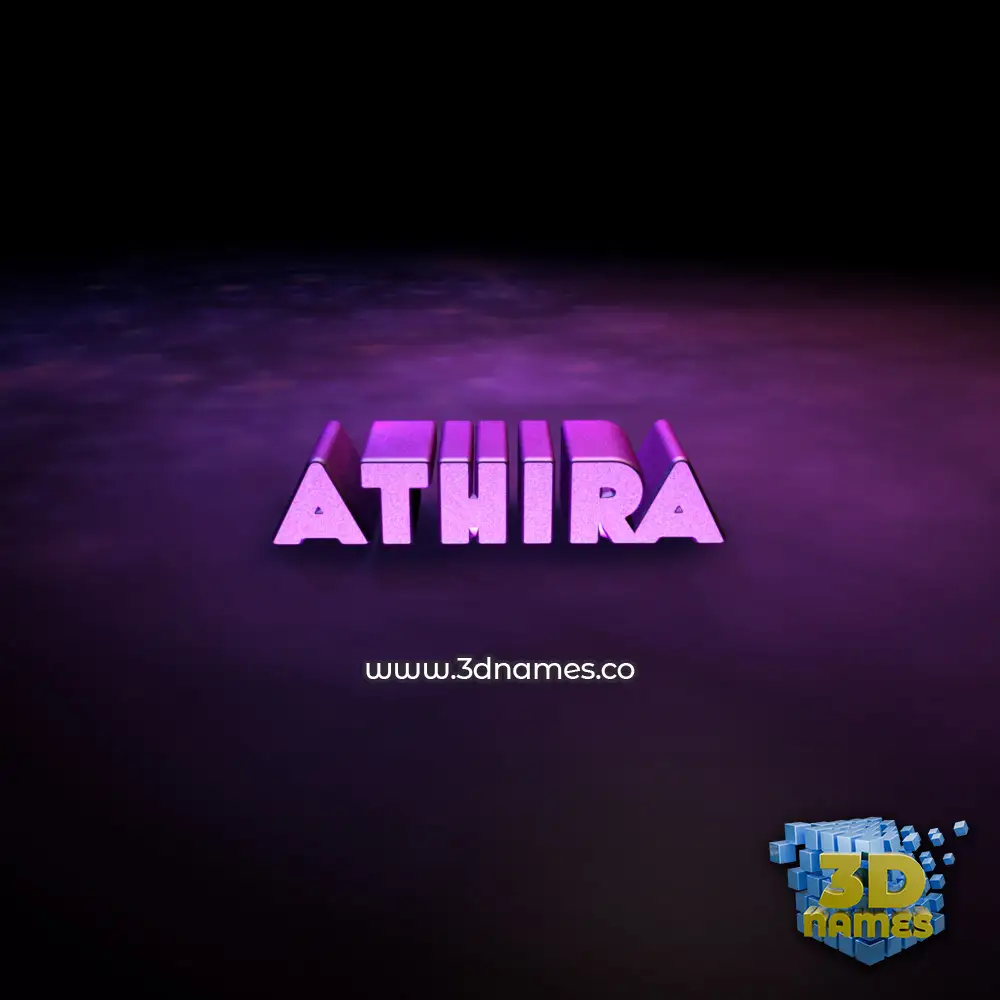 athira in Big Purple style - 3D name wallpaper