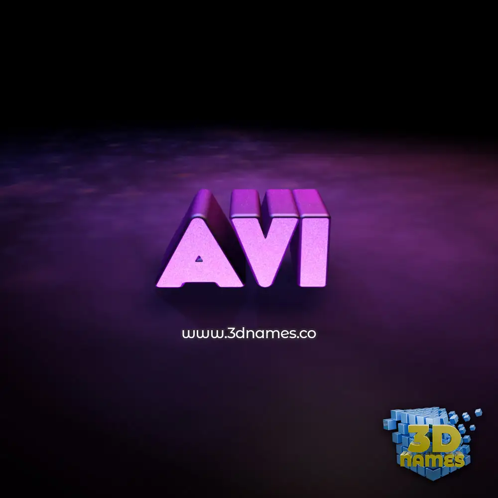 avi in Big Purple style - 3D name wallpaper