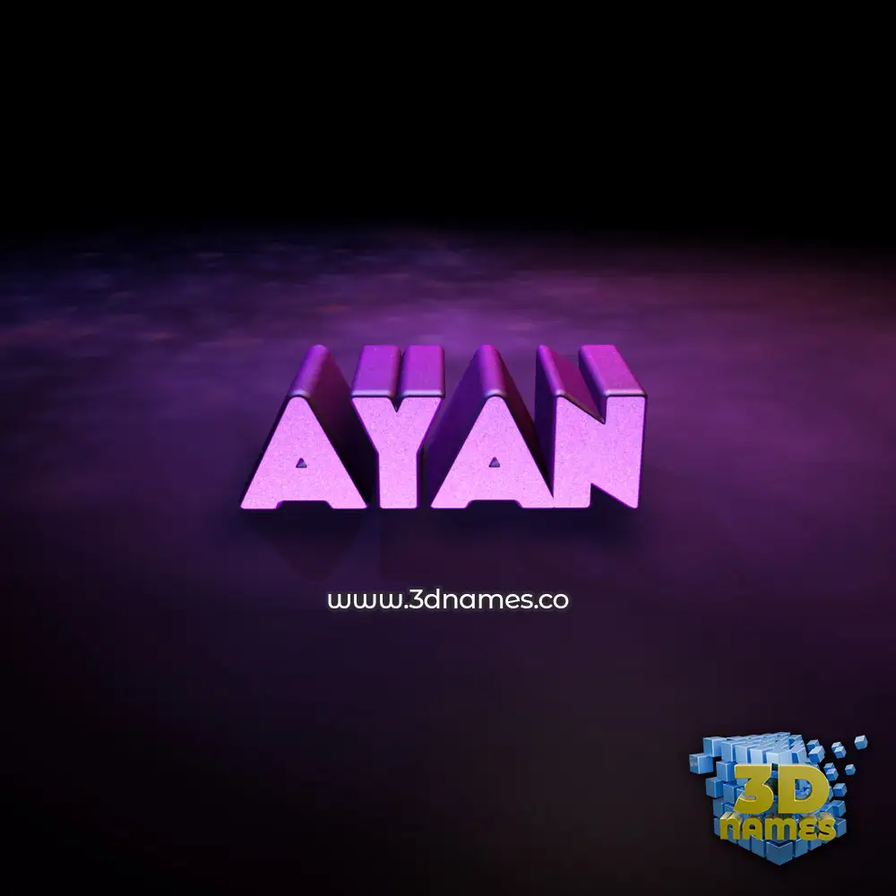 ayan in Big Purple style - 3D name wallpaper