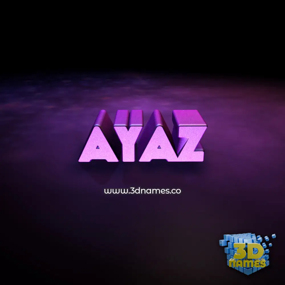 ayaz in Big Purple style - 3D name wallpaper