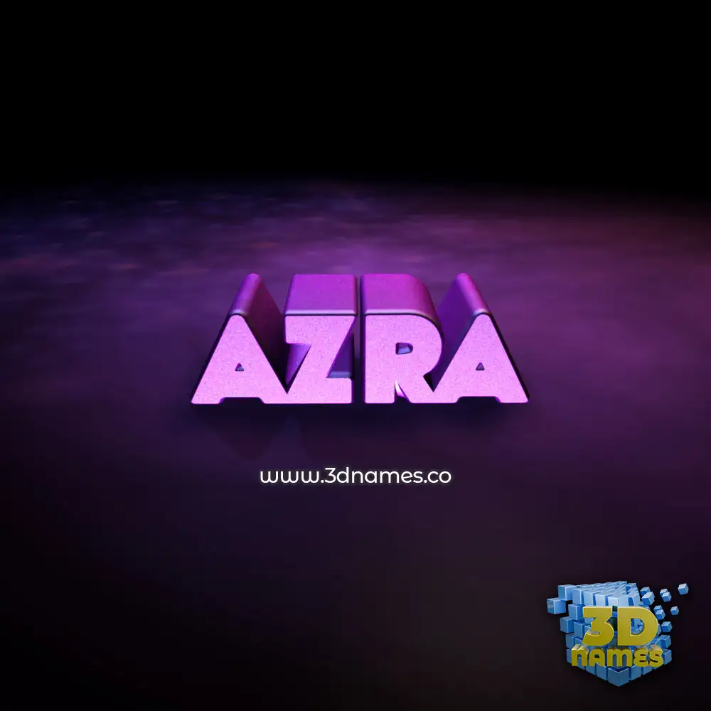 azra in Big Purple style - 3D name wallpaper