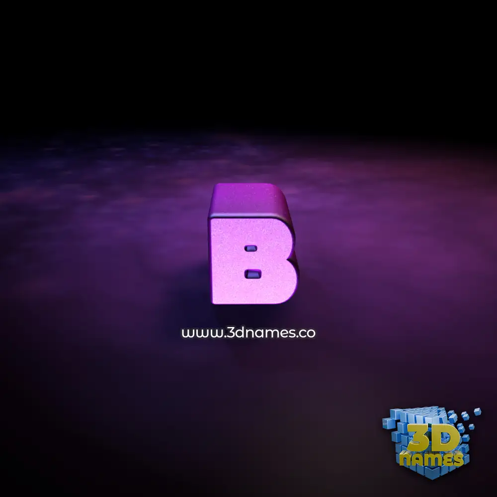 b in Big Purple style - 3D name wallpaper