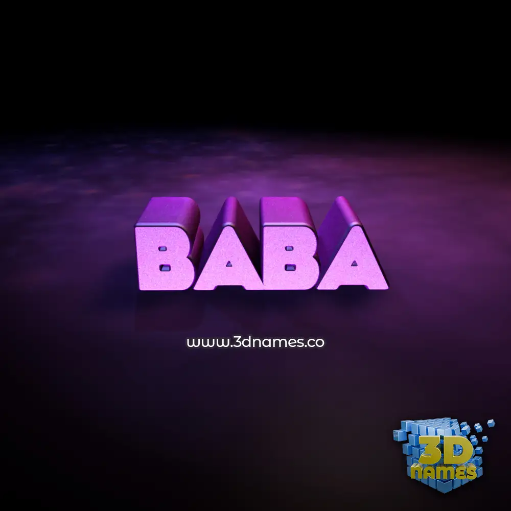 baba in Big Purple style - 3D name wallpaper