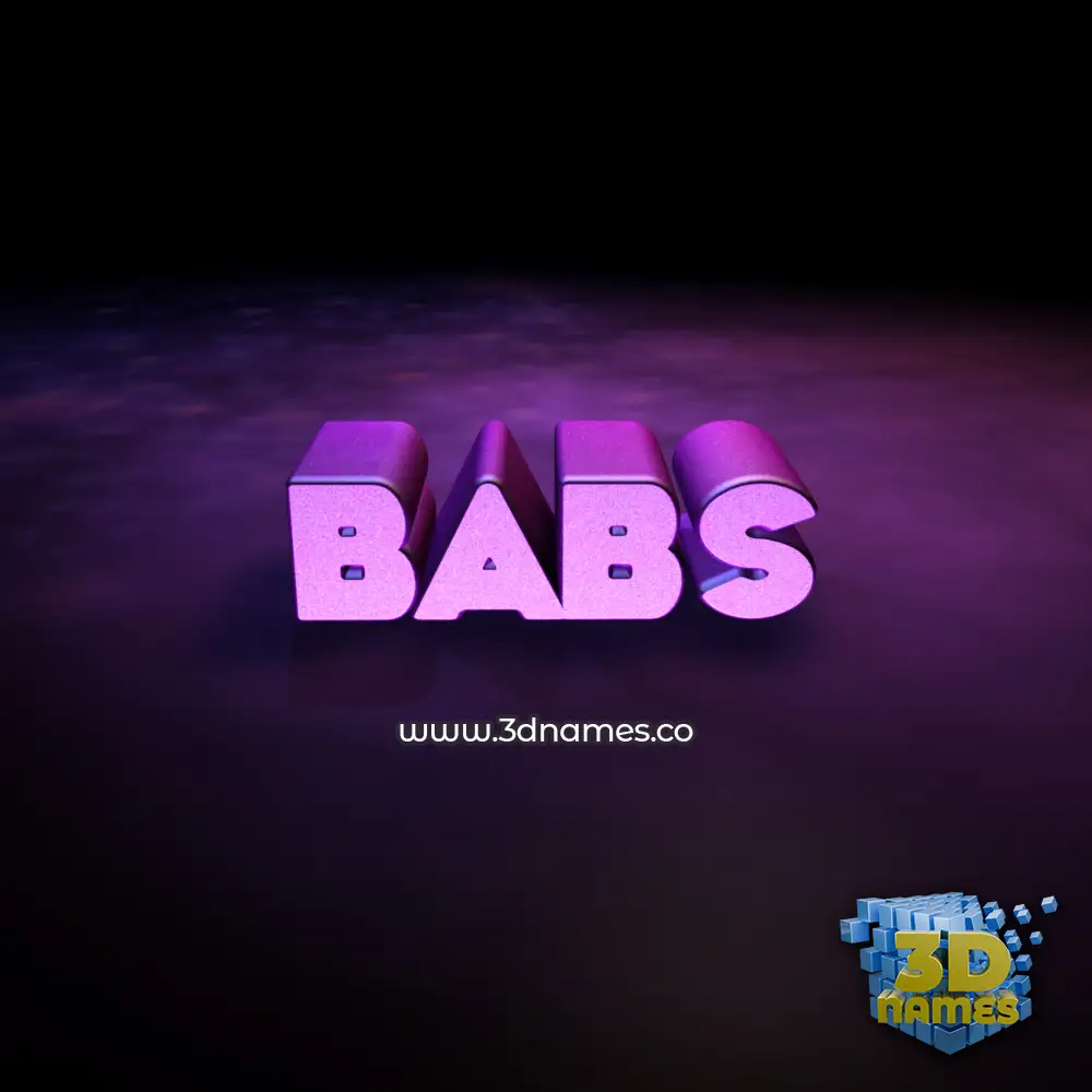 babs in Big Purple style - 3D name wallpaper
