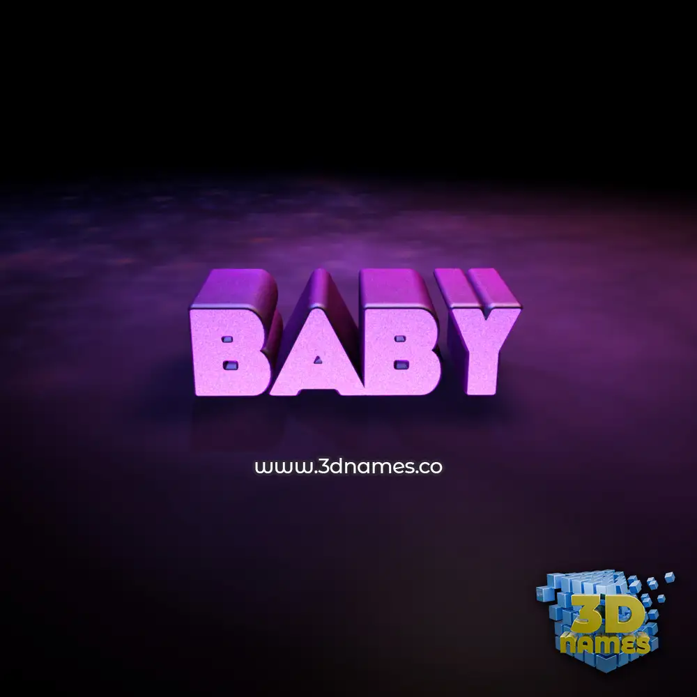 baby in Big Purple style - 3D name wallpaper