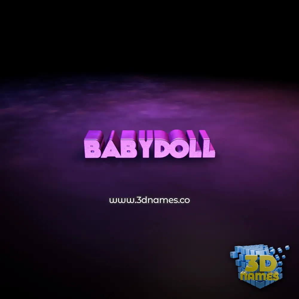 babydoll in Big Purple style - 3D name wallpaper