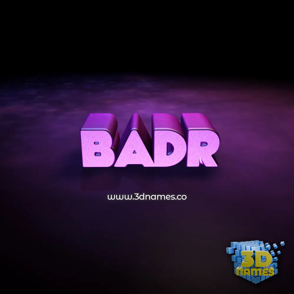 badr in Big Purple style - 3D name wallpaper