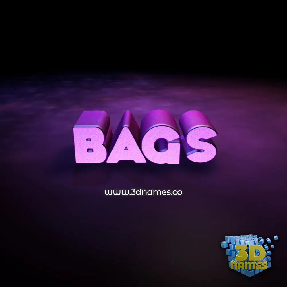 bags in Big Purple style - 3D name wallpaper
