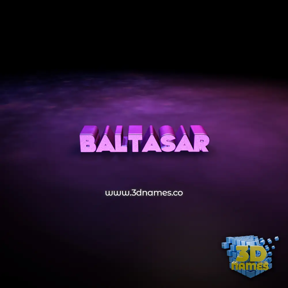 baltasar in Big Purple style - 3D name wallpaper