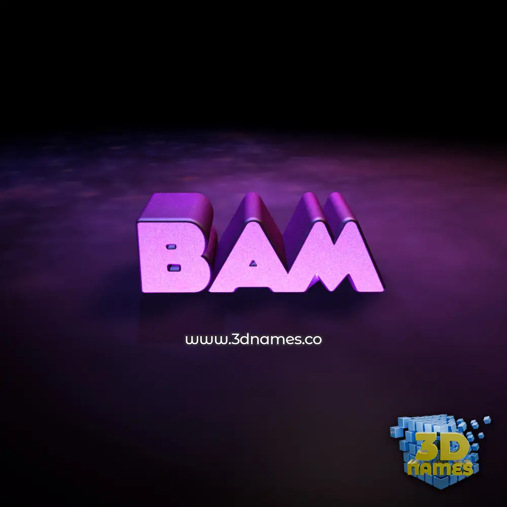 bam in Big Purple style - 3D name wallpaper