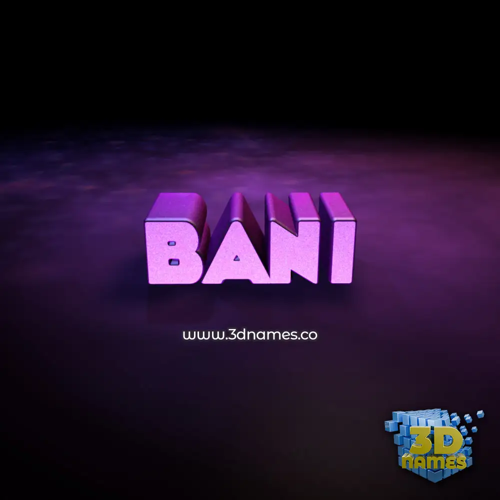 bani in Big Purple style - 3D name wallpaper